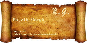 Majzik Gergő névjegykártya